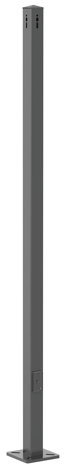 SSSA Square Straight Steel Anchor Based Pole — 10 to 30 ft